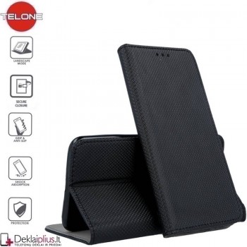 Telone smart magnet serijos atverčiamas dėklas - juodas (A21S)
